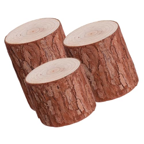 Garneck 3st Dekorative Holzpfähle Stumpf Kerzenhalter Baumstumpf Baumstümpfe Kerzenständer Teelichthalter Aus Holz Feiertagsdekoration Kerzenhalter Aus Holzstumpf Brown Chinesische Tanne von Garneck
