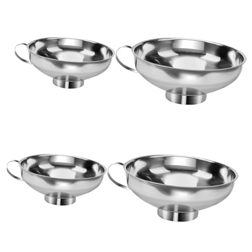 Garneck 4 STÜCKE Teiliges Edelstahl Küchen trichter Griff Breiter Einfüllöffnung Langlebig und Vielseitig für Marmeladen Öl Saucen und Einmachgläser Geeignet für Flaschenöffnungen von Garneck