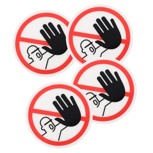 Garneck 4 Stück Berühren Warnaufkleber Selbstklebend PVC Sicherheitskennzeichen für Metall Glas Stahl Oberflächen Innen Außen zur Handverletzungsprävention von Garneck