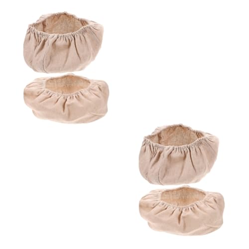 Garneck 4 Stück Fermentierte Rattan Korb Stoffabdeckungen Kombuchas Glas Stoffabdeckungen Teig Backtuch Gärkörbchen Einlage Backkorb Einlage Brotkorb Abdeckung Sauerteig Stoff von Garneck