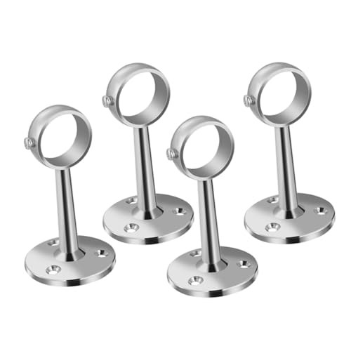 Garneck 4 Stück Gardinenstangenhalter aus Robustem Zinklegierung Metall Wandhalterung für Vorhangstangen Stabiler Gardinenstangen Sockel für Wohnzimmer Schlafzimmer Büro Einfache Montage von Garneck