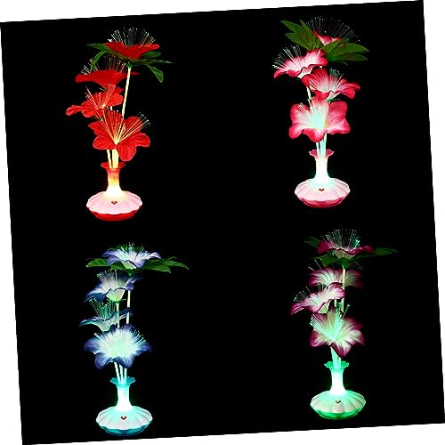 Garneck 4 Stücke Lichter Fiber Optic Blume Design Moderne Tisch Lampe Für Schlafzimmer Zufällige Farbe von Garneck