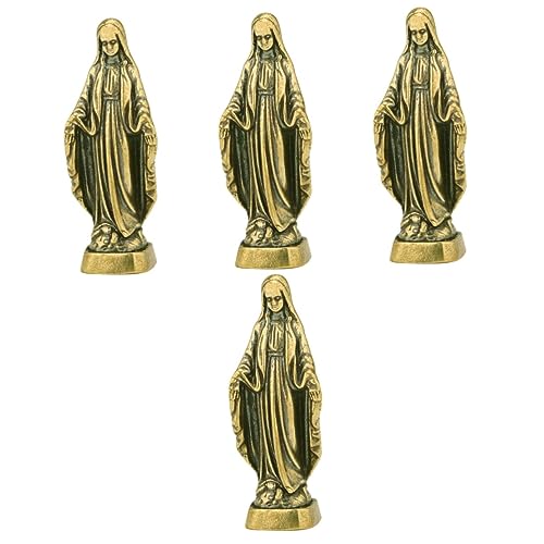 Garneck 4stücke Brass Virgin Statue Miniatur-Maria Skulptur Für Kirche Und Desktop Dekoration Handgefertigte Messingfigur Katholische Heimbeschmückung Für Büro Und Wohnzimmer Garneck 4stücke Brass Virgin Statue Miniatur-Maria Skulptur Für Kirche Und Desktop Dekoration Handgefertigte Messingfigur Katholische Heimbeschmückung Für Büro Und Wohnzimmer von Garneck