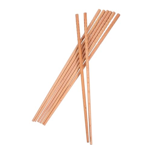 Garneck 4 Stück Lange Wiederverwendbare Holz Essstäbchen Rutschfeste Kochstäbchen aus Buchenholz für Hotpot Braten und Nudeln für Familienessen und Zusammenkünfte von Garneck
