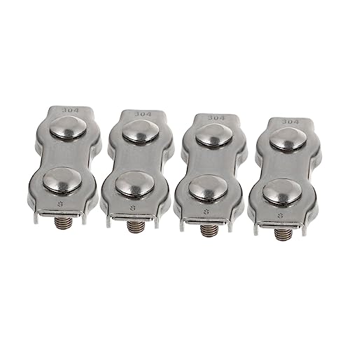 Garneck 4 Stück Teiliges Drahtseil Klemmen Robuste Clips zur Befestigung von Drahtseilen für Gartenmöbel und Vielseitige Anwendungen von Garneck