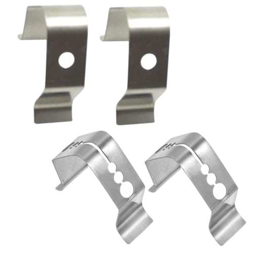 Garneck 4 Stück Teiliges Edelstahl Grillthermometer Klammern für Bbq Temperaturfühler Flexibel Kompakt Einfache Befestigung Am Grillrost für Fleischthermometer und Räucherofen Anwendung von Garneck