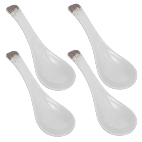 Garneck 4 Stück Teiliges Keramik löffel set Retro Stil Kleine Asiatische Suppenlöffel Für Desserts und Suppen Vielseitige Porzellan löffel Für Zuhause und Feiern von Garneck