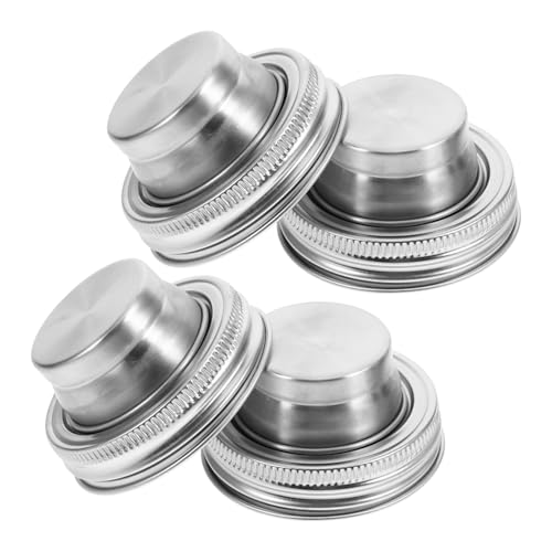 Garneck 4 Stück Teiliges Schraubdeckel mit Silikondichtung Luftdicht Verschließbar Robust und Langlebig Geeignet für Weckgläser und Standard Mund Einmachgläser zum Frischhalten von von Garneck