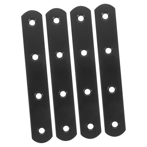 Garneck 4 Stück Teiliges Schwarze Plates für Möbelreparatur Schwere Gerade Winkelverbinder für Ablagen Schränke Zaunpfosten Stabile Eckstreben für Langlebige Verbindung von Garneck