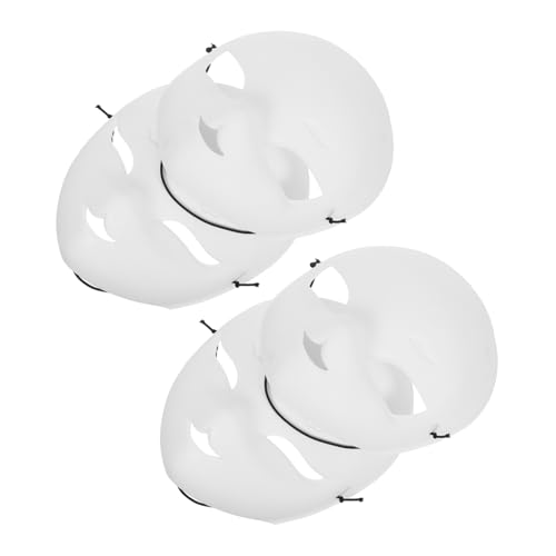 Garneck 4stücke Blanko-fuchsmaske Weiße PVC-Maske Zum Bemalen DIY-tiergesichtsabdeckung Tragbar Für Cosplay Maskenball Und Halloween-kostüme Leichte Und Robuste Maske Mit Universeller von Garneck