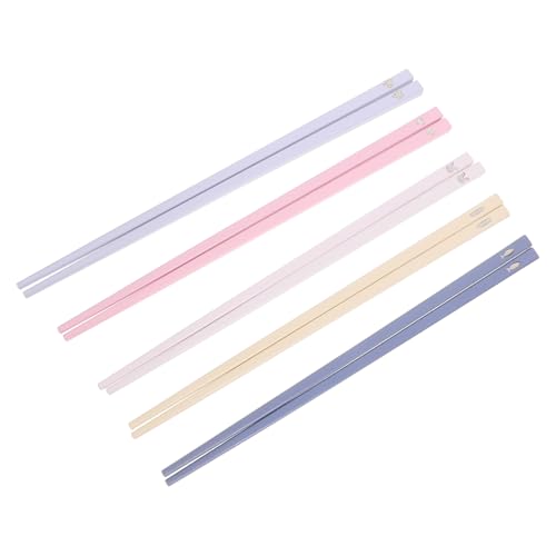 Garneck 5 Paare Allergie Freies Set Essstäbchen aus Legiertem Material Rutschfeste Tischwaren für Familienessen für Stilvolle Mahlzeiten und Gesellige Anlässe von Garneck