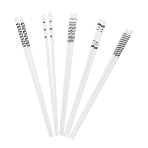 Garneck 5 Paare Keramik Essstäbchen Wiederverwendbar Leicht Robust für Sushi Nudel Bbq Dinner Zuhause und Unterwegs Garneck 5 Paare Keramik Essstäbchen Wiederverwendbar Leicht Robust für Sushi Nudel Bbq Dinner Zuhause und Unterwegs von Garneck