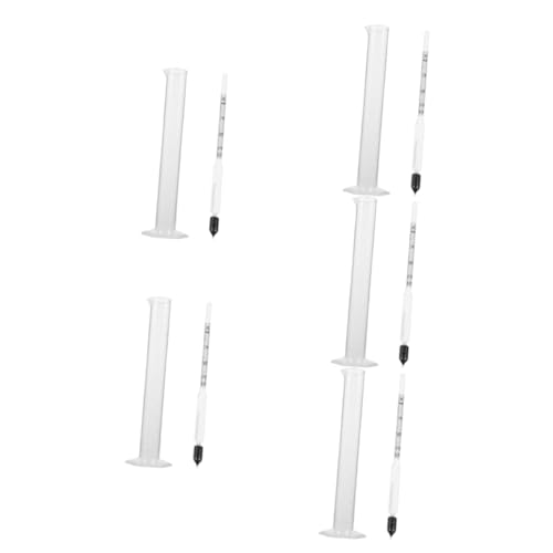 Garneck 5 Sätze Hydrometer für Küche Präziser Teig Dichte Messer mit Messzylinder für Flüssigkeiten Alkohol und Nahrungsmittel Hochwertige Ergebnisse für Backen und Nudelherstellung von Garneck