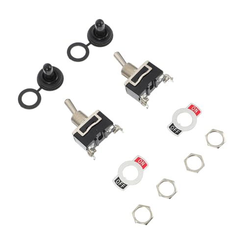 Garneck 5 Sätze Teiliges Robuster Poliger Kippschalter mit Wasserdichtem Schutzdeckel für Auto und Boot Flexibler Off Umschalter Langlebig und Feuchtigkeitsbeständig für Yacht von Garneck
