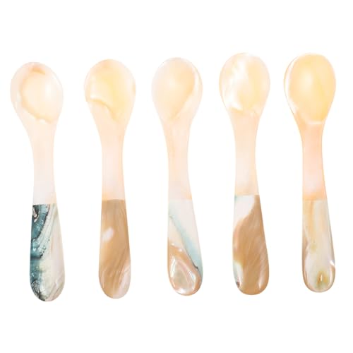 Garneck 5 Stück Teiliges Muschellöffel Kaffeelöffel Multifunktional zum Rühren von Kaffee und Desserts Stilvolles Glattes Design für Zuhause Milchtee und Dessertshops von Garneck