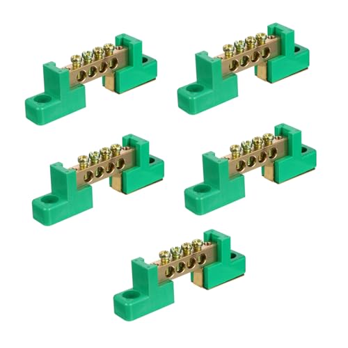 Garneck 5 Stück Teiliges Terminal Busbar aus Hochleitfähigem Messing Flammwidrige Hitzebeständige Isolierung Langlebiger Verteilerblock für Sichere Stromverteilung in Elektroverteilungen Garneck 5 Stück Teiliges Terminal Busbar aus Hochleitfähigem Messing Flammwidrige Hitzebeständige Isolierung Langlebiger Verteilerblock für Sichere Stromverteilung in Elektroverteilungen von Garneck