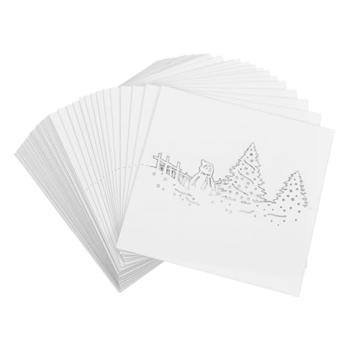 Garneck 50 Stück Weihnachtsschneeme -Tischkarte Empfangskarten Party-Platzkarten Tabellennamenkarten Tischkarten für die Tischdekoration Weihnachtsfeier -Dekoration Sitzkarten Papier Weiß von Garneck