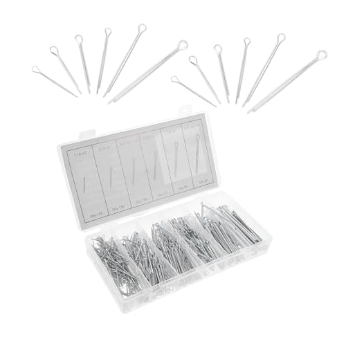 Garneck 555 Stück Teiliges Klappstecker Sortiment aus Federstahl Hochfeste Präzise Gefertigte Sicherungsstifte in Verschiedenen Robust und Langlebig für Mechanik Motorreparatur und von Garneck
