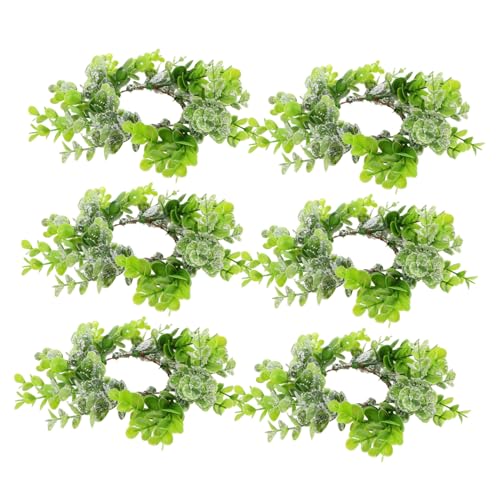 Garneck 6 Stck Teiliges Künstliches Eukalyptus Kerzenring Kleine Dekorative Kerzenkränze aus Langlebigem Kunststoff Realistische Grüne für Tischdeko Hochzeit Party und Taufe Garneck 6 Stck Teiliges Künstliches Eukalyptus Kerzenring Kleine Dekorative Kerzenkränze aus Langlebigem Kunststoff Realistische Grüne für Tischdeko Hochzeit Party und Taufe von Garneck