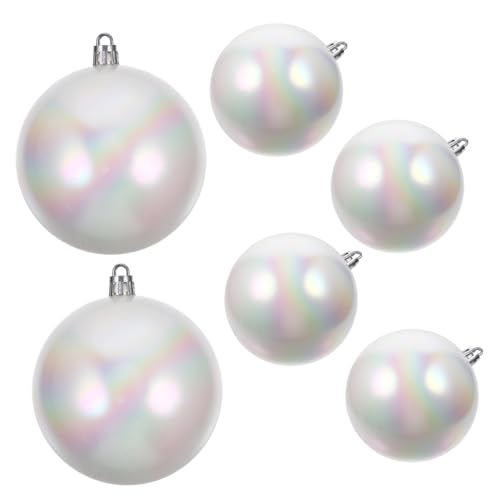 Garneck Weihnachtskugeln-Ornament-Set 6 Stück Schillernde Haken Dekorativer Baum Für Weihnachten Als Heimdekoration von Garneck