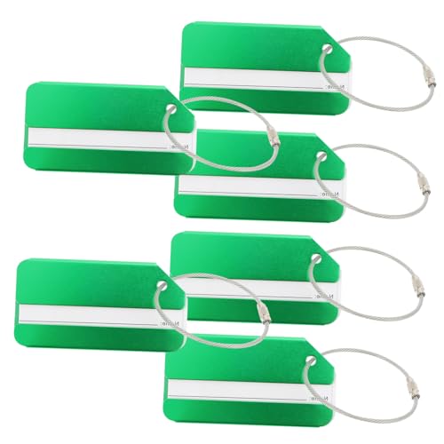 Garneck 6 Stück Teiliges Aluminium Gepäckanhänger Luggage Tag Label Robust für Koffer Reisetasche mit Namensschild zur Einfachen Identifikation und Verlustvermeidung Grün Garneck 6 Stück Teiliges Aluminium Gepäckanhänger Luggage Tag Label Robust für Koffer Reisetasche mit Namensschild zur Einfachen Identifikation und Verlustvermeidung Grün von Garneck
