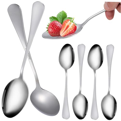 Garneck 6 Stück Teiliges Dessert Dinnerlöffel aus Rostfreiem Edelstahl Multifunktionale Servierlöffel mit Ergonomischem Design Polierte Oberfläche für Zuhause Feierlichkeiten und Buffet von Garneck