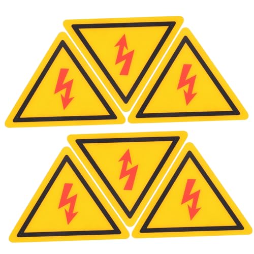 Garneck 6 Stück Teiliges Wasserdichter Hochspannung Warnaufkleber aus PC material Reflektierende Elektrische Gefahrenschilder Selbstklebende Warnmarkierung für Elektroanlagen Innen und von Garneck