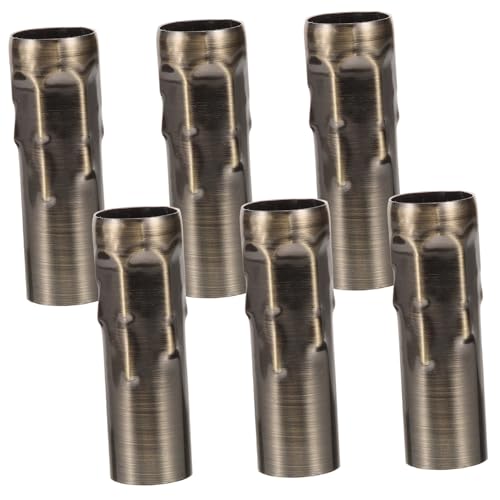 Garneck 6 Stück Vintage Kronleuchter Zubehör Kristall Röhrenlampenhülsen Antik Patiniert DIY Pendelleuchten Ersatzteile für Wohnzimmer Esszimmer Schlafzimmer von Garneck