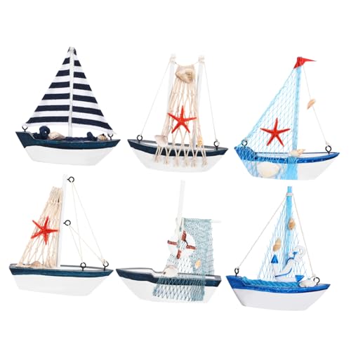 Garneck 6er Set Mini Holz Segelschiff Deko - Tischdekoration Im Nautischen Stil Für Wohnzimmer - Büro Und Schaufenster Kleine Boote Als Deko Für Jeden Garneck 6er Set Mini Holz Segelschiff Deko - Tischdekoration Im Nautischen Stil Für Wohnzimmer - Büro Und Schaufenster Kleine Boote Als Deko Für Jeden von Garneck