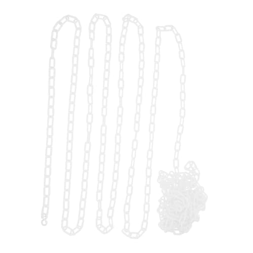 Garneck Absperrkette Weiß Kunststoffkette Pe material Flexibel Verstellbar für Temporäre Absperrung Bereich Baustelle Sicherheitskette zur Flächensicherung und Personenlenkung von Garneck