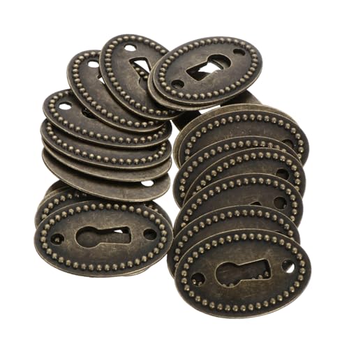 Garneck Ovale Antike Schlüssellochabdeckung 20-teiliges Set Vintage-stil Für Kommoden Schränke Schubladen Zinklegierung Messing-finish von Garneck