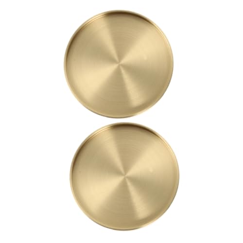 Garneck Becher- Untersetzer 2 Stücke Messing Coaster Runde Getr?nke Untersetzer W?rmed?mmung Tee Tassen Pads Hot Teller Pad Tisch Matte Für Esszimmer Küche Tee Couchtisch Goldene Hot Pot Coaster von Garneck