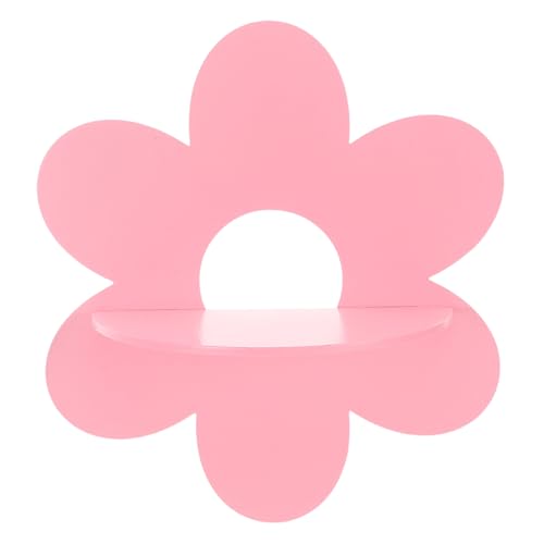 Garneck Blumen Wandregal aus Holz Wandmontiertes Floating Shelf für Wohnzimmer Schlafzimmer und Badezimmer Dekorativer Aufbewahrungsorganizer Blumenform Platzsparendes Design für Bücher von Garneck