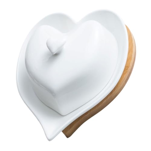 Garneck Butterdosen-set Aus Porzellan Deckel Luftdichte Butterdose Für Die Arbeitsplatte Herz-design Keramik-butter-servierplatte Weiße Keramik-aufbewahrungsschale Für Lebensmittel Garneck Butterdosen-set Aus Porzellan Deckel Luftdichte Butterdose Für Die Arbeitsplatte Herz-design Keramik-butter-servierplatte Weiße Keramik-aufbewahrungsschale Für Lebensmittel von Garneck