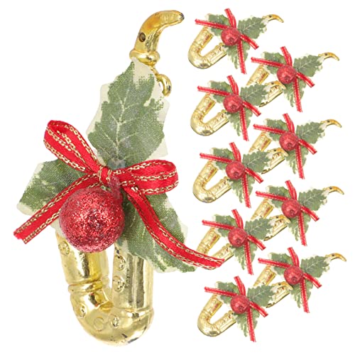Garneck 10stücke Teiliges Weihnachtsbaum-hängedekorationen Goldene Saxophon- Für Festliche Weihnachtsdeko Für Bäume Wände Türen Und Fenster Wiederverwendbar Und Kompakt von Garneck