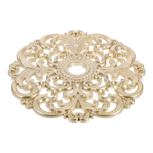 Garneck Deckenleuchte Aus Gipsimitat Eckplatte Medaillonring Für Deckenleuchte Traditionelles Deckenmedaillon Rundes Flaches Deckenmedaillon Beleuchtung Deckenmedaillons Deckenornament P.s von Garneck