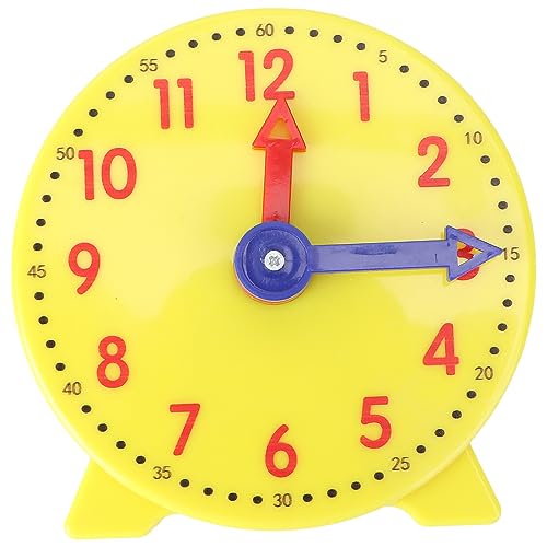 Garneck Kleiner Runder Lernzeit-Uhr Desktop Lehruhr Modell Für Frühe Bildung Zufällige Zeigerfarbe Für Junge Mädchen Und Grundschule Fördert Räumliches Denken Und Matheverständnis von Garneck