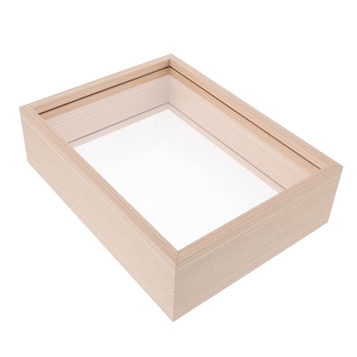 Garneck Diy Shadow Box Bilderrahmen Trockenblumen Display Rahmen aus Dichteplatte Kleines Objekt Display für Fotos und Kunsthandwerk Wand und Tischdeko von Garneck