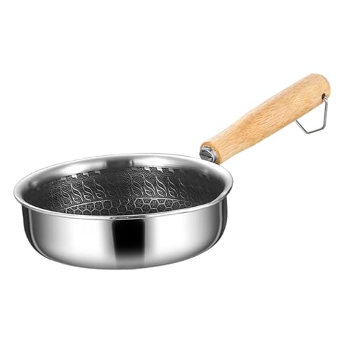 Garneck Edelstahl Bratpfanne Honeycomb Antihaft Beschichtung Langlebige Kleine Pfanne mit Flachem Boden für Gleichmäßige Hitzeverteilung Geeignet für Induktionsherd Gas und Elektroherde von Garneck