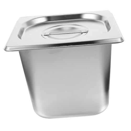 Garneck Edelstahl Buffet Food Container mit Deckel Multifunktionale Gn Table Servierpfanne Leicht zu Reinigen Robuste Gastro Schale für Kantine und Catering von Garneck
