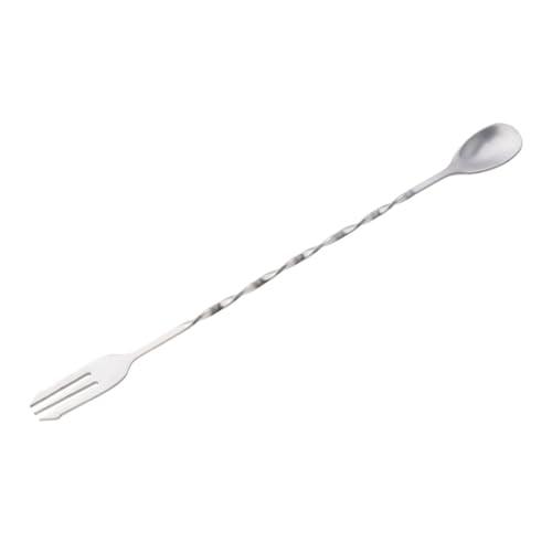 Garneck Edelstahl Cocktail Rührstab mit Löffel und Gabel Doppelseitig Langlebiges Bar tool für Tee Cocktails Wiederverwendbar Spülmaschinenfest für Barkeeper und Zuhause Wiederverwendbar von Garneck