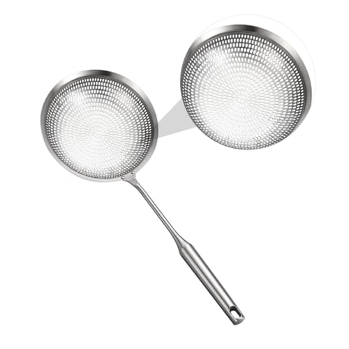 Garneck Edelstahl Schöpflöffel Mit Sieb Für Heiße Töpfe Sieblöffel Zum Abgießen Von Pommes Frites Gemüse Und Fleisch Praktisches Kochwerkzeug Für Küche von Garneck