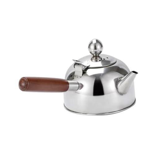 Garneck Edelstahl Teekessel 500ml – Hochwertiger Wasserkocher Für Tee Und Kaffee - Ideal Für Küche - Zuhause Oder Camping Mit Ergonomischem Hitzebeständigem Griff in Elegantem Silber von Garneck