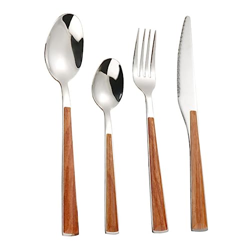 Garneck Elegantes 6-teiliges Besteckset Aus Edelstahl Gabeln Löffel Messer Tafelmesser Wiederverwendbares Besteck Für Partys von Garneck