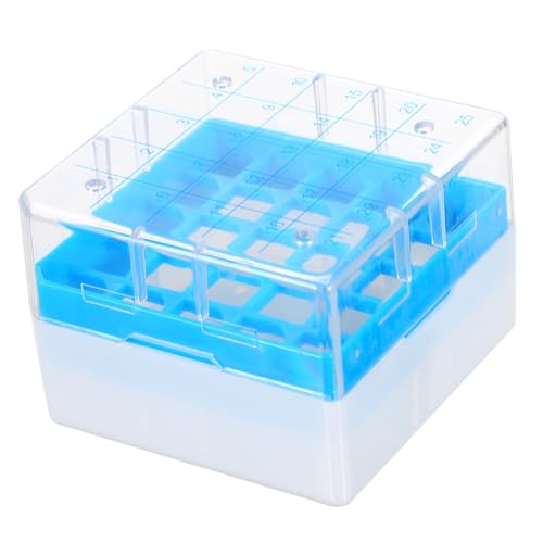 Garneck Fächer Gefrierbox aus Polycarbonat Transparente Aufbewahrungsbox für Laborgefäße Stapelbar Geeignet für Mechanische Gefriergeräte und Flüssigstickstoff zur Sicheren Probenlagerung von Garneck