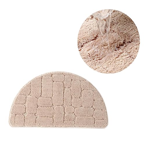 Garneck Faser Türmatte Halbkreisform Saugfähige Waschbare Matte für Badezimmer Küche Rutschfester Bodenbelag Weicher Komfortabler Teppich Helles Kamelbraun Garneck Faser Türmatte Halbkreisform Saugfähige Waschbare Matte für Badezimmer Küche Rutschfester Bodenbelag Weicher Komfortabler Teppich Helles Kamelbraun von Garneck