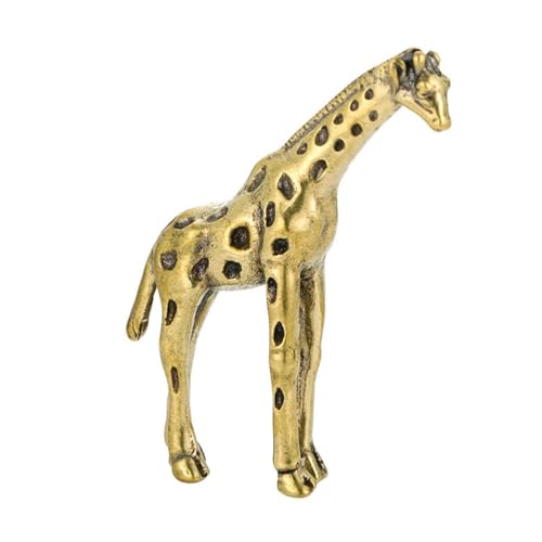 Garneck Giraffenverzierung bürogeschenk bürodeko wohnzimmerdeko bastelzeug Messing-Giraffe Vintage Giraffenfigur Giraffen-Miniatur Desktop-Giraffe-Ornament Giraffendekor aus Messing Golden von Garneck