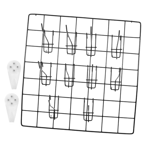 Garneck Gitter-Lagerregal schwarzes Gitterwandpaneel Gitter Wandregal Fototafel für die Wand Drahtgitterregale Wandgitter aus Metall Drahtplatte Rindertafel Eisen Black von Garneck