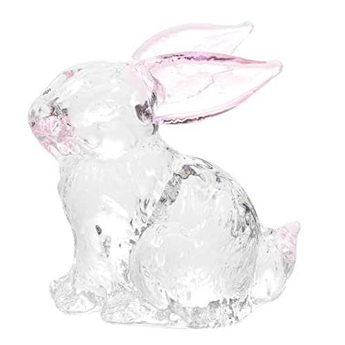 Garneck Glas Hase Kristall Dekofigur Glastier Figuren Miniatur Tierfiguren Glas Figuren deko objekt Glasskulptur Mikrolandschaft Ornament Feengarten Dekoration Büro Wohnzimmer Tischdeko von Garneck