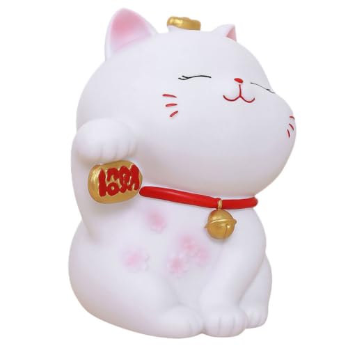 Garneck Glückskatze Spardose Japanische Winkekatze Spardose Vinyl Maneki Neko Kinder Sparbüchse Restaurant Hotel Piggy Money Bank Katze Jungen Mädchen Wohnzimmer Tischdeko Büro Feng Shui Deko von Garneck